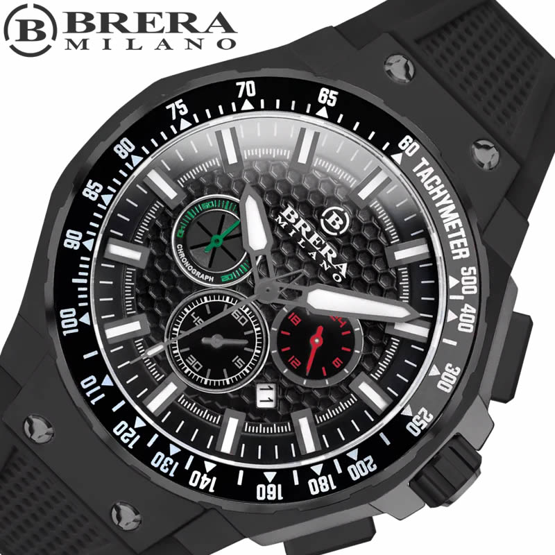 ブレラミラノ 腕時計 BRERA MILANO 時計 グランツーリスモ GT2 GRANTURISMO メンズ ブラック クロノグラフ BMGTQC4503 イタリア ブランド 話題 新作 かっこいい 人気 おすすめ おしゃれ プレゼント ギフト