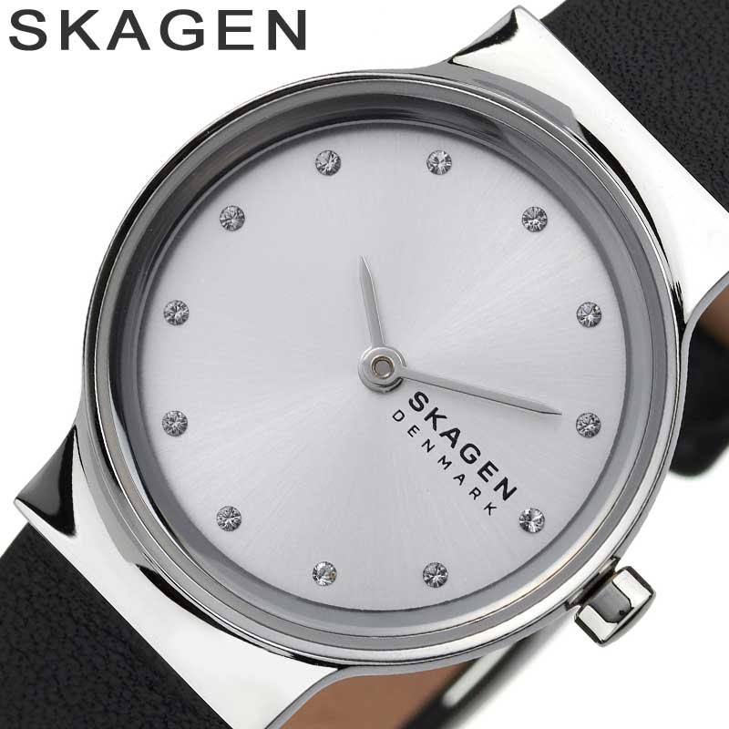 スカーゲン 腕時計 SKAGEN 時計 フレイヤ リール レディース ブラック 女性 仕事 ビジネス オフィス スーツ 誕生日 記念日 贈り物 就活 就職祝い 入学祝い 卒業祝い シンプル 薄型 軽い レザー 革 革ベルト SKW3119 人気 おすすめ おしゃれ ブランド プレゼント ギフト｜腕時計ギフトのパピヨン