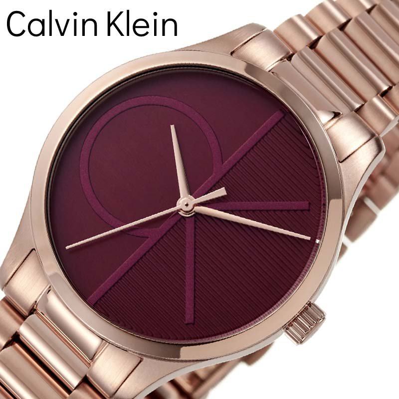 [Up to 10,800 yen off] [30% off] Calvin Klein Watch, Calvin Klein Watch, Iconic Red Quartz, Women's Analog Metal Band, Fashion, Simple, Casual, Pink Gold, Red, Stylish, Girlfriend, Wife, Present, Celebration, Birthday, Anniversary