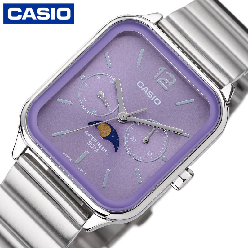 カシオ 腕時計 CASIO 時計 カシオ CASIO スタンダード ムーンフェイズ STANDARD パープル 男性 向け メンズ CASIOW-MTP-M305D-6A 人気 おすすめ おしゃれ ブランド プレゼント ギフト