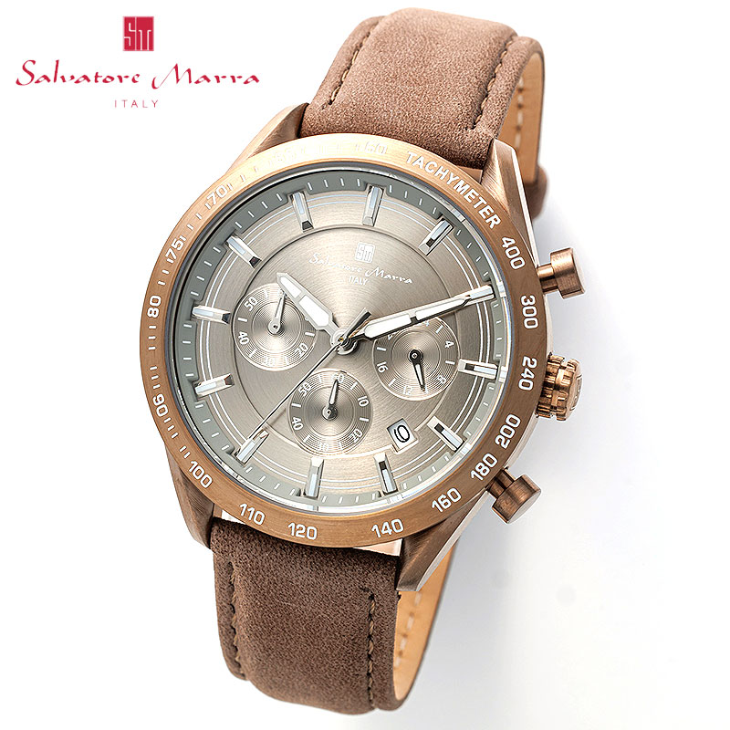 【最大18,181円引き】【60％OFF】サルバトーレマーラ 腕時計 SalvatoreMarra 時計 サルバトーレマーラ SalvatoreMarra スタンダード クロノグラフ グレー 男性 向け メンズ SM23104-KHKH 人気 おすすめ おしゃれ ブランド プレゼント ギフト｜腕時計ギフトのパピヨン 12,714円