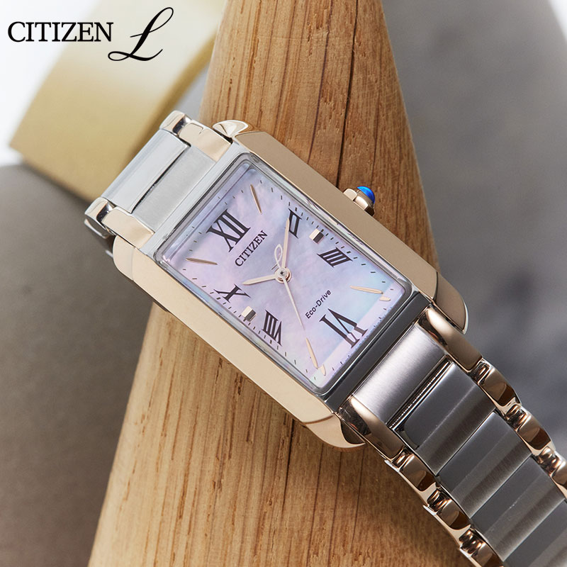シチズン 腕時計 CITIZEN 時計 シチズンエル CITIZEN L レディース 腕時計 スクエア ステンレス ベルト ピンク ソーラー EW5624-54Y シンプル 華奢 高級感 かわいい カジュアル ビジネス ファッション 恋人 夫婦 人気 おすすめ おしゃれ ブランド プレゼント ギフト