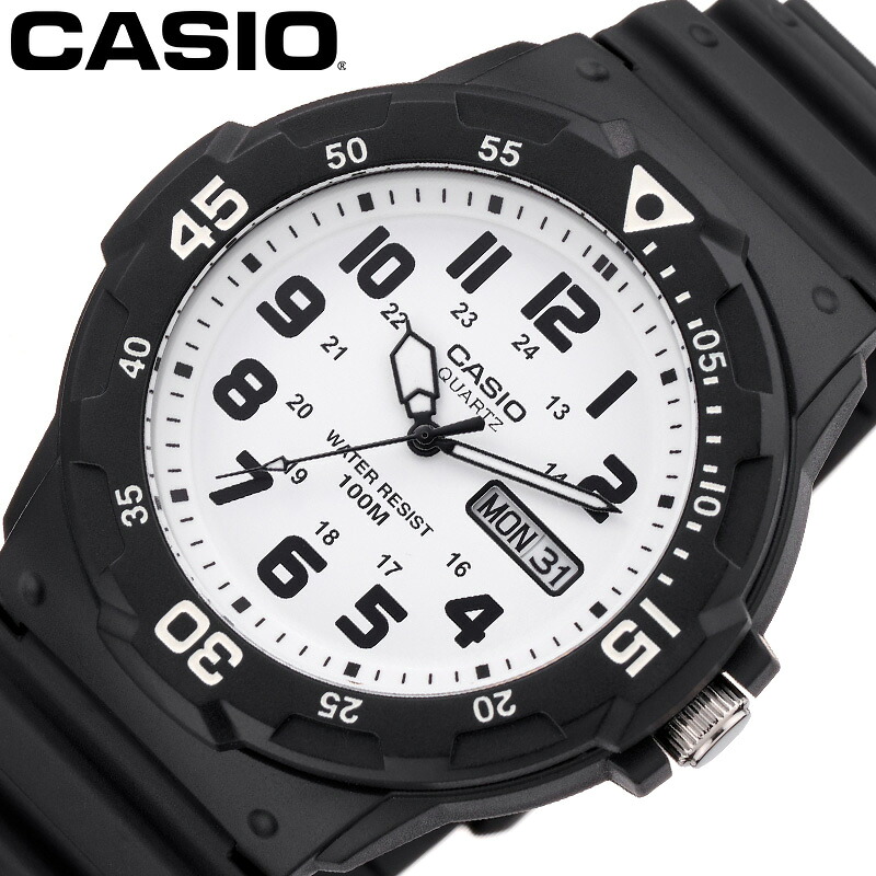 カシオ 腕時計 CASIO 時計 カシオ CASIO スタンダード STANDARD ホワイト 男性 向け メンズ 樹脂 ベルト ブラック 軽量 軽い 防水 CASIOW-MRW-200H-7B シンプル カジュアル ファッション かっこいい ビジネス 人気 おすすめ おしゃれ ブランド プレゼント ギフト 贈り物｜腕時計ギフトのパピヨン