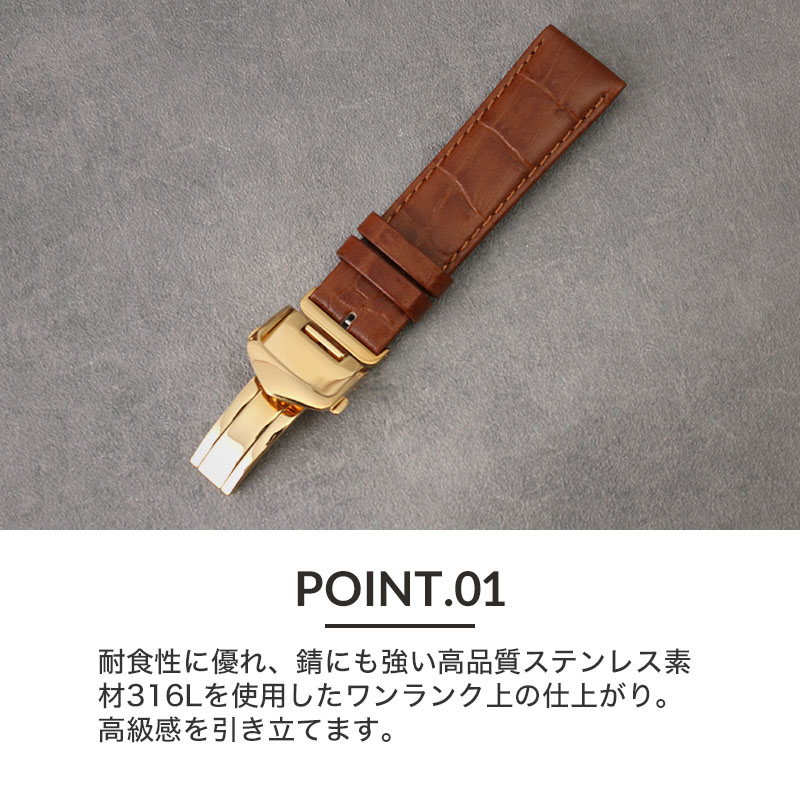 Dバックル 三つ折れ タイプ 人気 男性 22mm 高品質 20mm 腕時計 時計