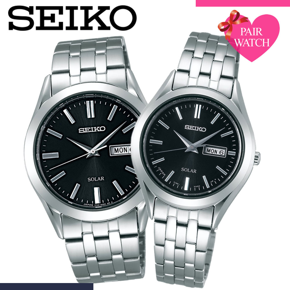 [Pair Watch Couple Seiko] SEIKO Watch Watch, Pair Watch, Brand Spirit, Analog, Simple, Seiko Watch, Men, Women, Men, Women, Adults, Men, Women, Adults, Stylish, Metal Band, Date, Day, Calendar, Wedding, Anniversary, Present, Anniversary Gift