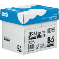 TANOSEE　PPC用紙　SNOW　WHITE　B5　1箱（2500枚：500枚×5冊）画像