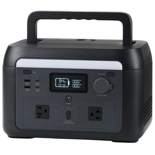 【お取寄せ品】 エレコム　ポータブル電源　５００Ｐ　５１２Ｗｈ　ＡＣ出力６００Ｗ　ブラック　ＤＥ－ＰＳ５００ＰＢＫ　１台 【送料無料】
