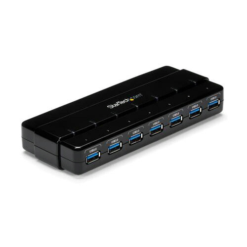 【お取寄せ品】 ＳｔａｒＴｅｃｈ．ｃｏｍ　７ポート　ＵＳＢ３．０ハブ　卓上用　ＡＣアダプタ＆ケーブル付属　ブラック　ＳＴ７３００ＵＳＢ３Ｂ　１個 【送料無料】
