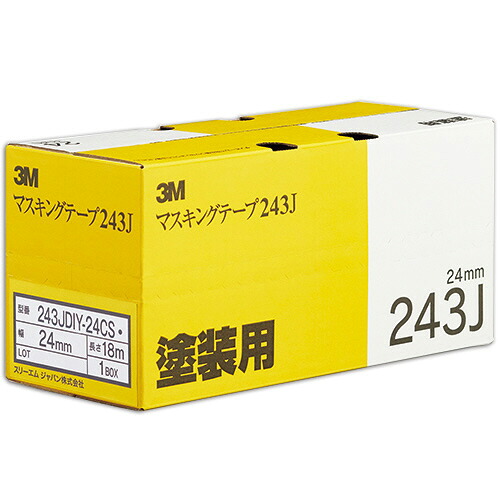 ３Ｍ　スコッチ　マスキングテープ　２４３Ｊ　塗装用　２４ｍｍ×１８ｍ　厚み０．８ｍｍ　２４３ＪＤＩＹ－２４ＣＳ　１セット（５０巻：５巻×１０パック） 【送料無料】