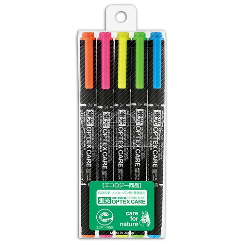 ゼブラ 蛍光オプテックス ケア 5色セット WKCR1-5Cの製品写真