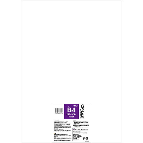 【お取寄せ品】 ヒサゴ　フジプラ　ラミネートフィルム　ＣＰリーフ　Ｂ４　１５０μ　ＣＰ１５２６３３７Ｙ　１パック（１００枚） 【送料無料】