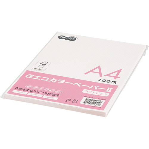 【楽天市場】TANOSEE αエコカラーペーパーII A4 ライトピンク 少枚数パック 1冊（100枚）：ぱーそなるたのめーる