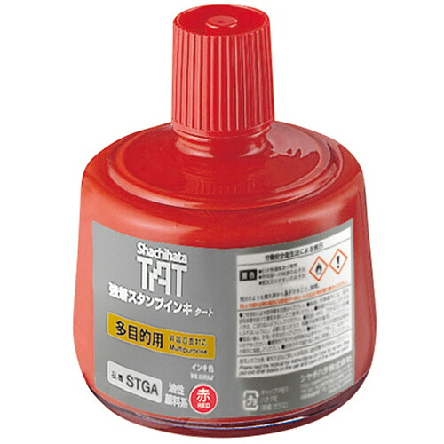 【お取寄せ品】 シヤチハタ　強着スタンプインキ　タート（多目的用）　大瓶　３３０ｍｌ　赤　ＳＴＧＡ－３－Ｒ　１個 【送料無料】