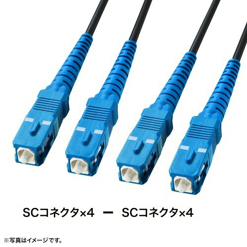 【お取寄せ品】 サンワサプライ　防水ロバスト光ファイバケーブル　両端ＳＣ×４　１０ｍ　マルチモード５０μｍ　ＯＭ３　グレー　ＨＫＢ－ＯＭ３ＳＣＳＣＷＰＲＢ－１０　１本 【送料無料】