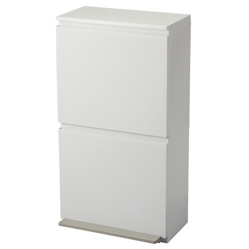 アスベル　分別ペダル２段ワイド　４０Ｌ　ホワイト　Ａ６６０４　１台 【送料無料】