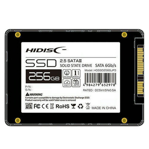 ハイディスク　２．５インチ　ＳＡＴＡ接続　内蔵ＳＳＤ　２５６ＧＢ　ＨＤＳＳＤ２５６ＧＪＰ３　１台 【送料無料】｜ぱーそなるたのめーる