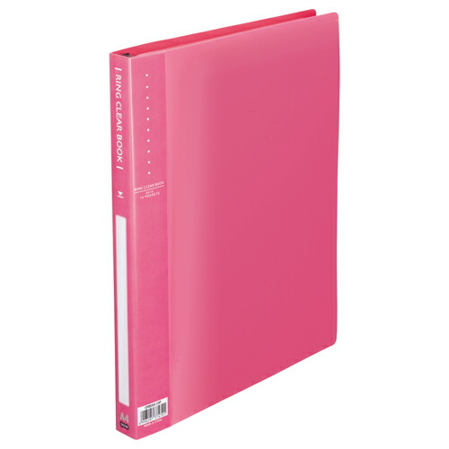 ＴＡＮＯＳＥＥ　リングクリヤーブック　Ａ４タテ　３０穴　１０ポケット付属　背幅２５ｍｍ　ピンク　１セット（１０冊） 【送料無料】