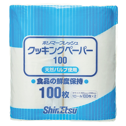 信越ポリマー　ポリマーフレッシュ　クッキングペーパー１００　１セット（１２ロール：２ロール×６パック） 【送料無料】