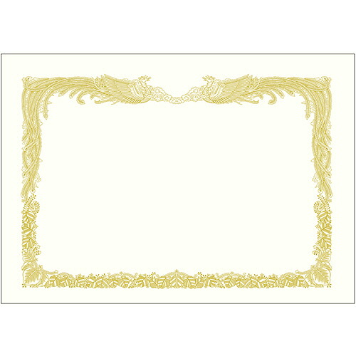 【お取寄せ品】 ササガワ　タカ印　金箔賞状用紙　白　Ｂ４　タテ書用　１０－３０７０　１セット（２５枚：５枚×５パック） 【送料無料】