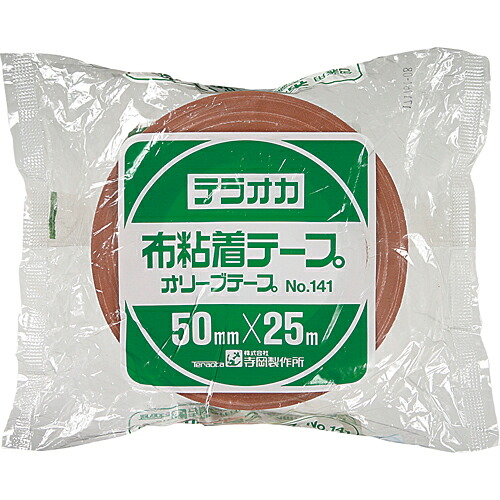 寺岡製作所　オリーブテープ　Ｎｏ．１４１　５０ｍｍ×２５ｍ　厚み０．３７ｍｍ　クリーム　１セット（３０巻） 【送料無料】