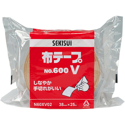 【お取寄せ品】 積水化学工業 布テープ No.600V 38mm×25m ダンボール色 N60XV02 1セット(36巻) 【送料無料】
