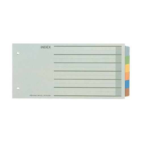 【お取寄せ品】 キングジム　カラーインデックス　５×１０ヨコ　２穴　６色６山７枚　８０９　１セット（１００組：１０組×１０パック） 【送料無料】