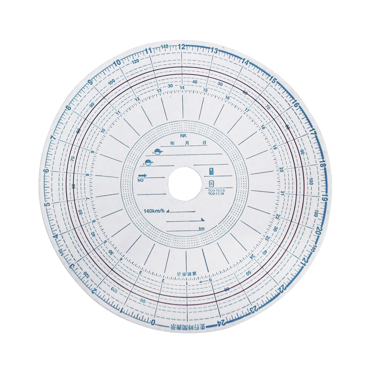 楽天市場】タコグラフチャート紙 回転記録なし 26時間用 120km/h 100枚