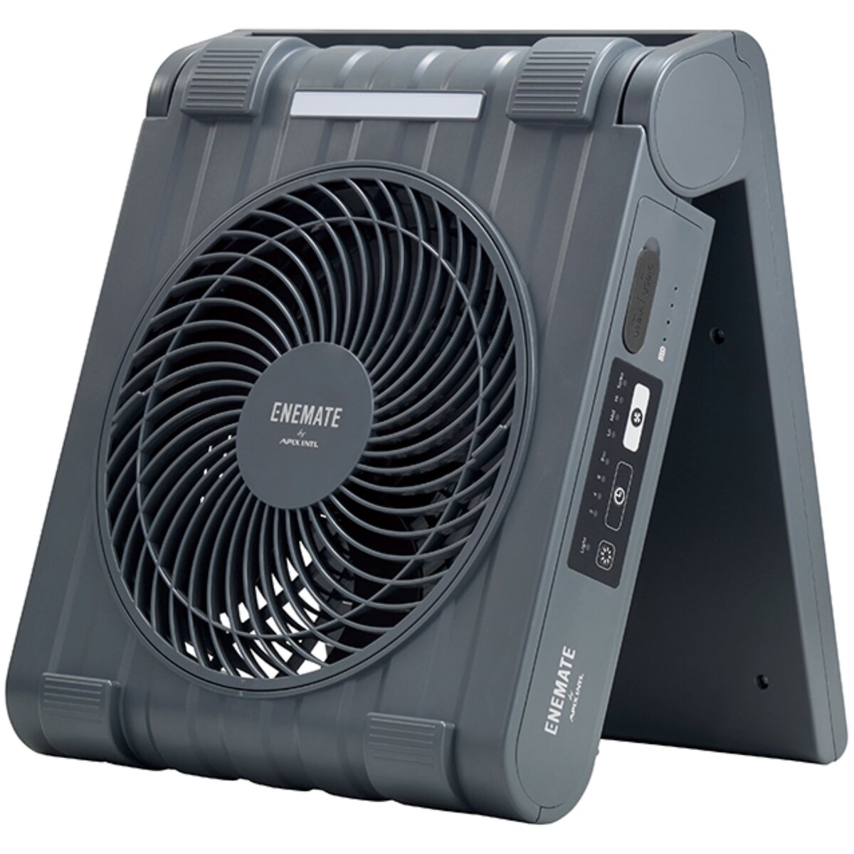 ソーラーパワーファン サーキュレーター 充電式 10000mAhバッテリー LEDライト付 コードレス 防水IPX4 [災害・アウトドアに]｜パーマンショップ 店
