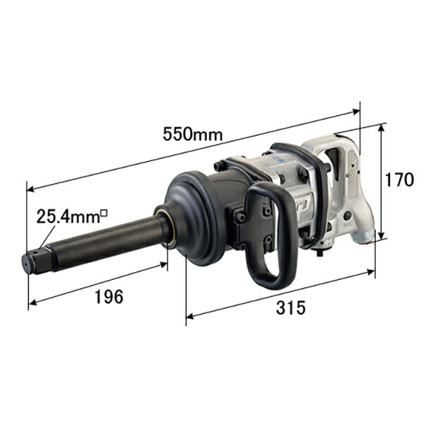 97％以上節約 エアーインパクトレンチ ツインハンマー式 差込角25.4mm 四角 中トラック用 2445Nm fucoa.cl