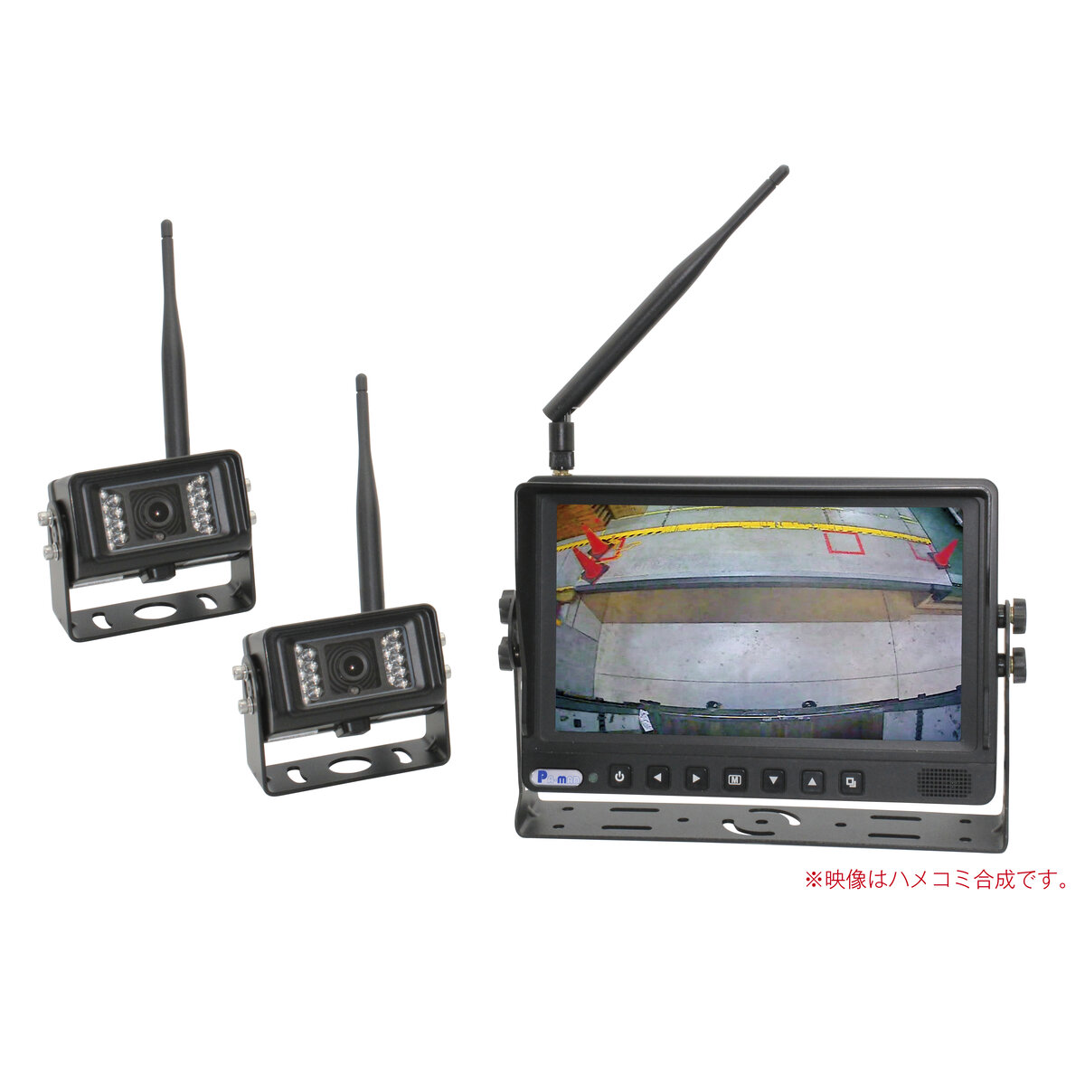 【Pa-manオリジナル】 ワイヤレスバックカメラセット 2カメラ仕様 カラー DC12-24V ツイン