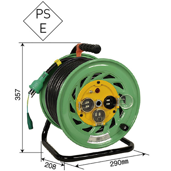 コードリール Ac100v 30m 防雨防塵型 アース付 電工ドラム 電源 延長コード septicin Com