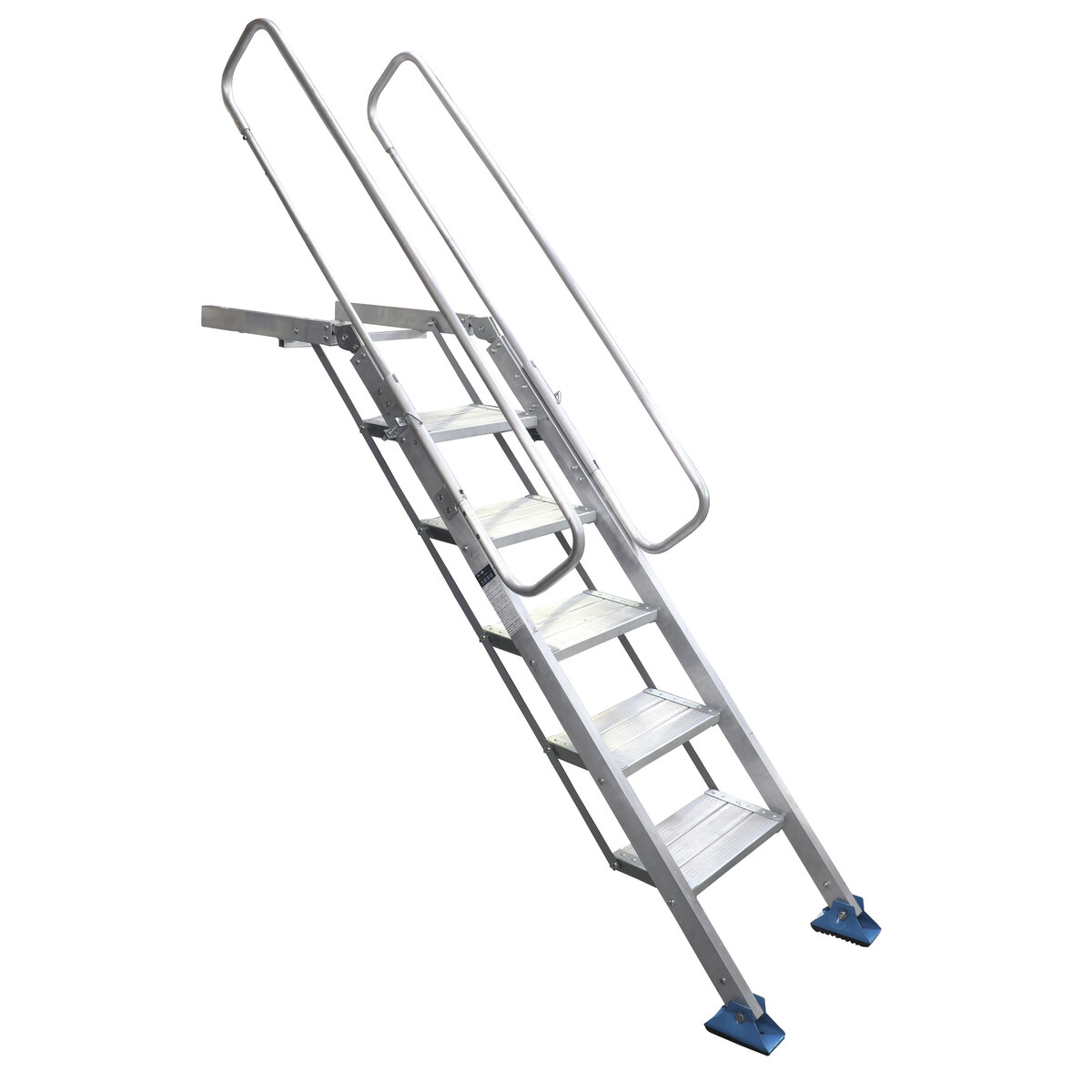 【Pa-manオリジナル】 フレキシブルはしご アルミ 踏みざん可変 手すり付 耐荷重100kg [各高さのトラック荷台に] 梯子 ステップ