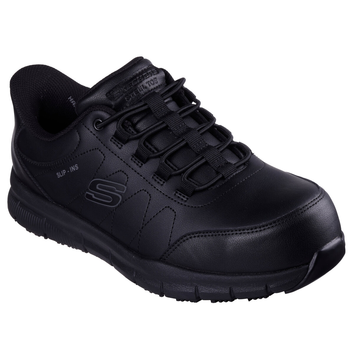 【スリップオンで履ける】 スケッチャーズ SKECHERS 安全靴 スリップオン 25.0cm ブラック 樹脂先芯 作業靴 セーフティシューズ スニーカー 軽量 防滑 非金属設計｜パーマンショップ 店