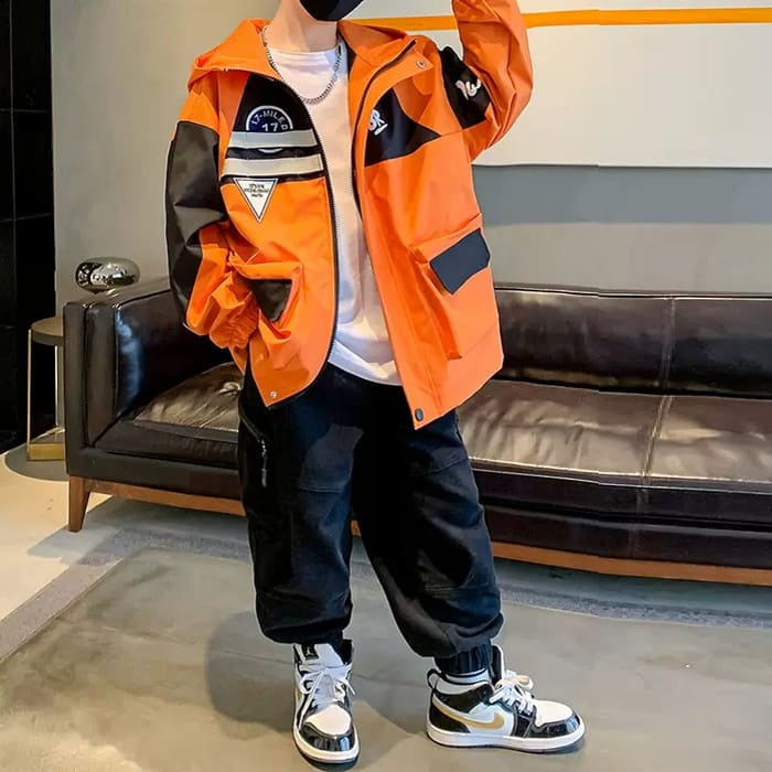 マウンテンパーカー ジャンパー 通学 ダンス ストリート ヒップホップ 韓国 子ども 子供服 キッズ ジュニア ファッション 16155
