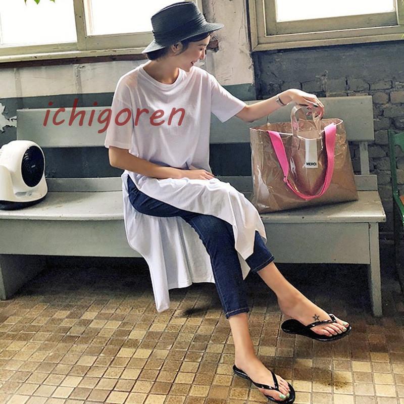 ース ロングtシャツ Tシャツワンピース 無地 スリット サイドスリット 女性 トップス オーバーサイズ チュニック 春 夏 ゆったり