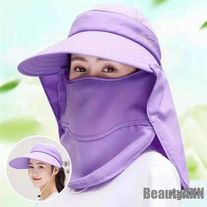 新生活 帽子 UVカット つば広 ハット 農作業 紫外線 ガーデニング フェイスカバー サンバイザー 花粉症対応 折りたたみ 着脱可能 紫外線対策 プレゼント ギフト