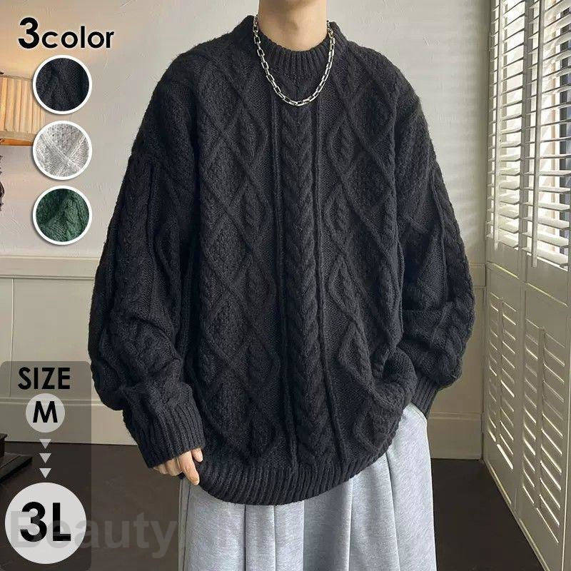 THOM WILLS ニット セーター メンズ 3カラー 無地 可愛い 長袖 トップス カットソー 秋 秋服 秋物 冬 冬服 冬物 メンズニット ゆ