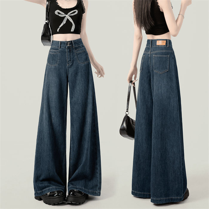 レディース デニムパンツ ジーンズ 婦人着 ロング ゆったり カジュアル ポケット付 大きいサイズ お出掛け ストレッチジーンズ