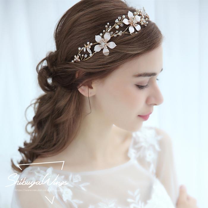 ウエディング ティアラ 髪飾り カチューシャ 花嫁 ウェディング 結婚式 ヘッドドレス ブライダル パーティー 二次会 ヘアアクセ