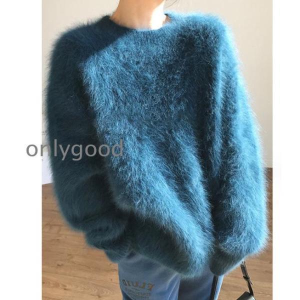冬新作 秋冬 ニット セーター モヘア ゆるニット ふわふわ ゆったり 大きいサイズ 長袖 レディース トップス 韓国 ファッション