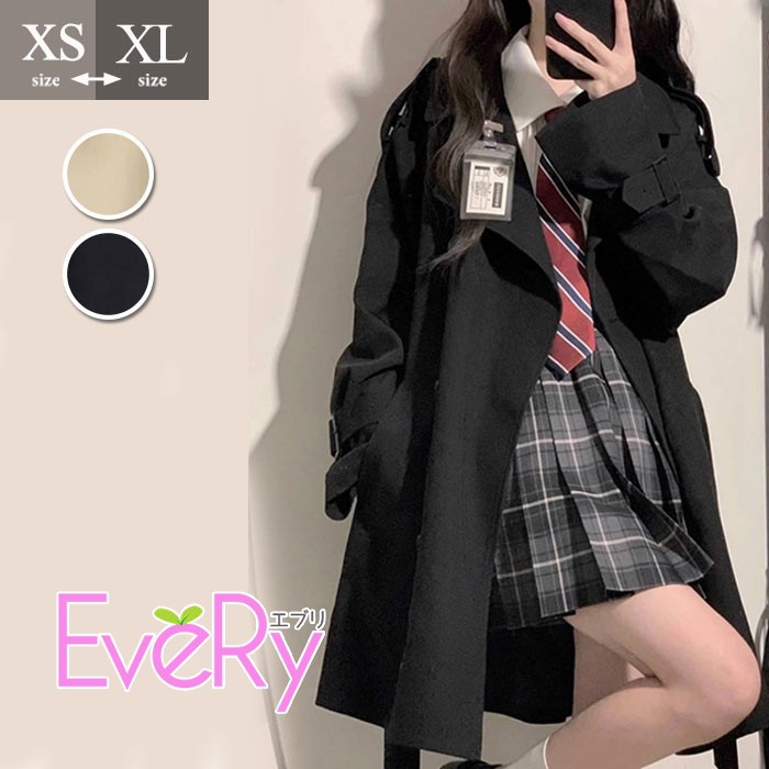 体型カ 通勤 通学 アウター 学生風 JK風 ダブルボタン ミディアム丈 ロング丈 ブレザーコート 制服風 レディース トレンチコート