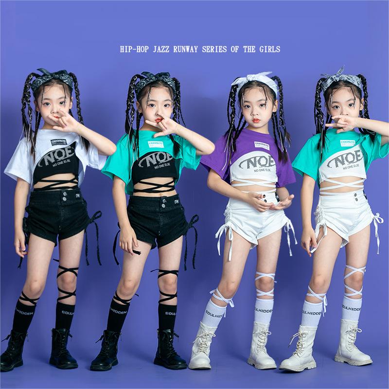 セットアップ キッズダンス衣装 女の子 ヘソ出し チュール ヒップホップ ダンス衣装 3位入賞【4点セット】キッズダンス