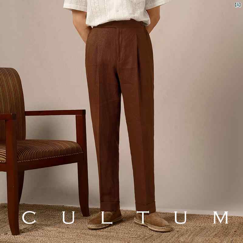 CULTUM フレンチ リネン ナポリ シングル 筋目 御機嫌酉の方角 ズボン下 メンズ 春夏 通気性 商行為 心地よい 引っ切り無い