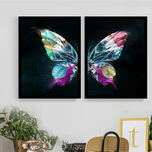 楽天市場】アートパネル BUTTERFLY バタフライ ちょうちょ 3枚セット