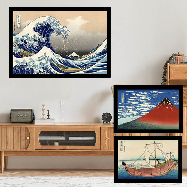 楽天市場】絵画額 富士山 額絵 葛飾北斎 凱風快晴 赤富士 額飾り 42cm