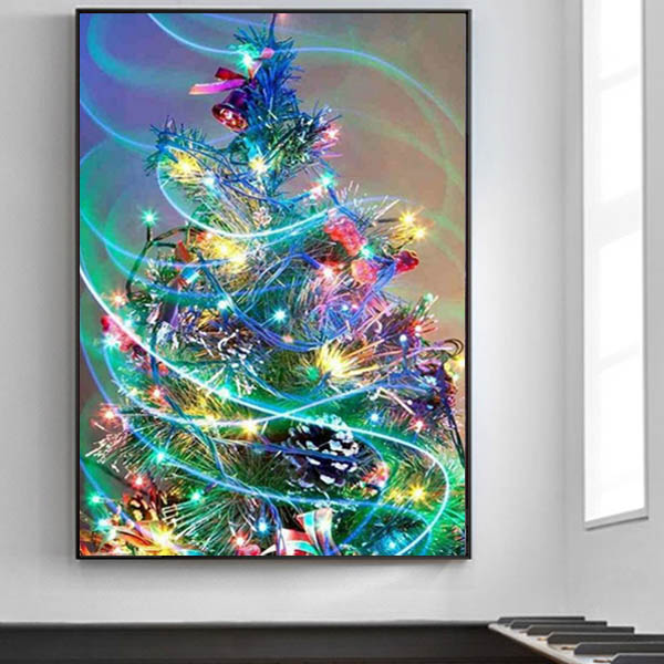 楽天市場 フル ダイヤモンド刺繍 キット ビーズ刺繍 クリスマスツリー ライトアップ 幻想的 モザイクアート リハビリ 趣味 絵画 カラービーズ ハンドメイド Peachyshop楽天市場店