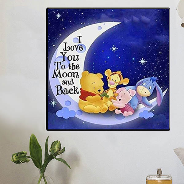 楽天市場 フル ダイヤモンド刺繍 キット ビーズ刺繍 ディズニー くまのプーさん 夜空 三日月 モザイクアート パズルアート リハビリ 趣味 絵画 カラービーズ Peachyshop楽天市場店