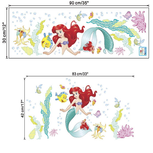 楽天市場 ウォールステッカー ディズニー リトルマーメイド アリエル フランダー 海の中 海底世界 パステルカラー 壁デコ 北欧風 Diy リビング Peachyshop楽天市場店