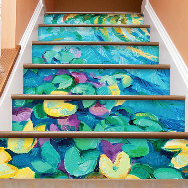 楽天市場 3d 階段ステッカー トリックアート 海へと続く桟橋 6ピース リゾート ウォールステッカー 北欧風 インテリア Diy Peachyshop楽天市場店