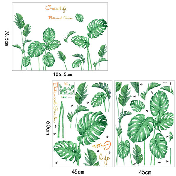 楽天市場 ウォールステッカー ２枚セット 色鉛筆画タッチ モンステラ 熱帯雨林 観葉植物 南国 ハワイアン トロピカル 壁デコ 北欧風 Diy リビング 寝室 Peachyshop楽天市場店